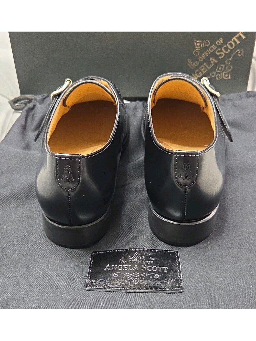 The Office Of Angela Scott Mr Georgie Monkstrap Black White Women Shoes 36.5 6.5 - Picture 8 of 13